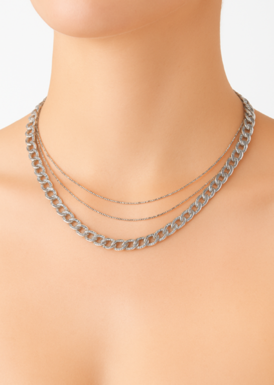Collana Catena e Micro Borchie