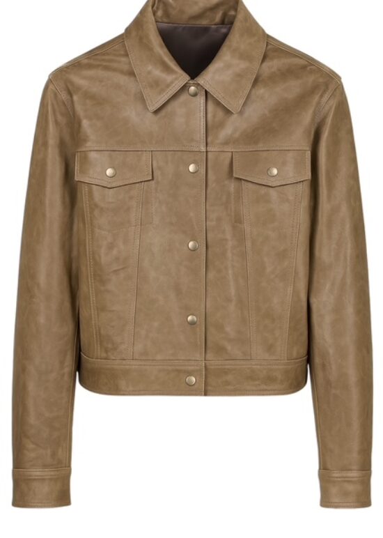 Giacca in pelle modello Jeans noisette