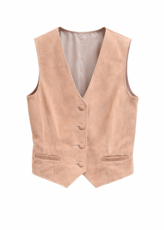 Gilè in camoscio rosa
