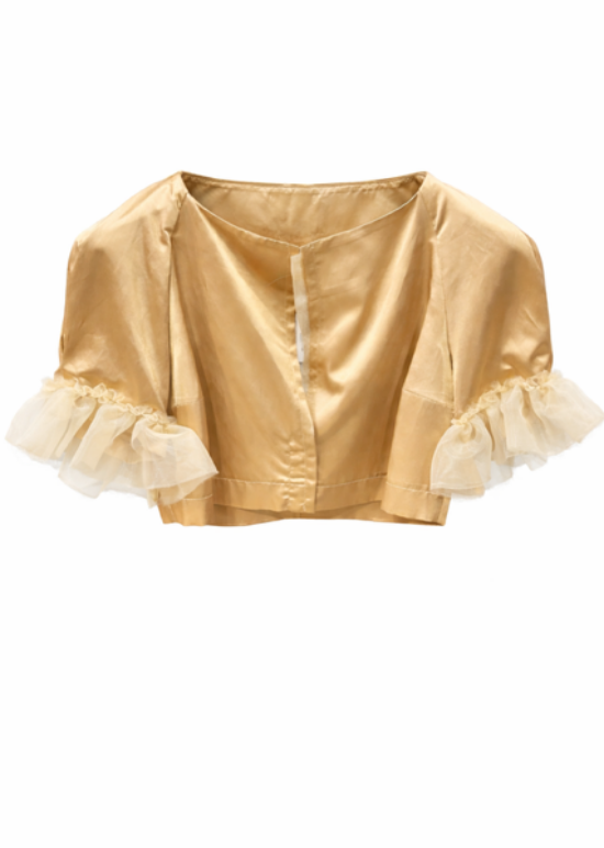 Bolero Corto Satinato con Profili in Tulle