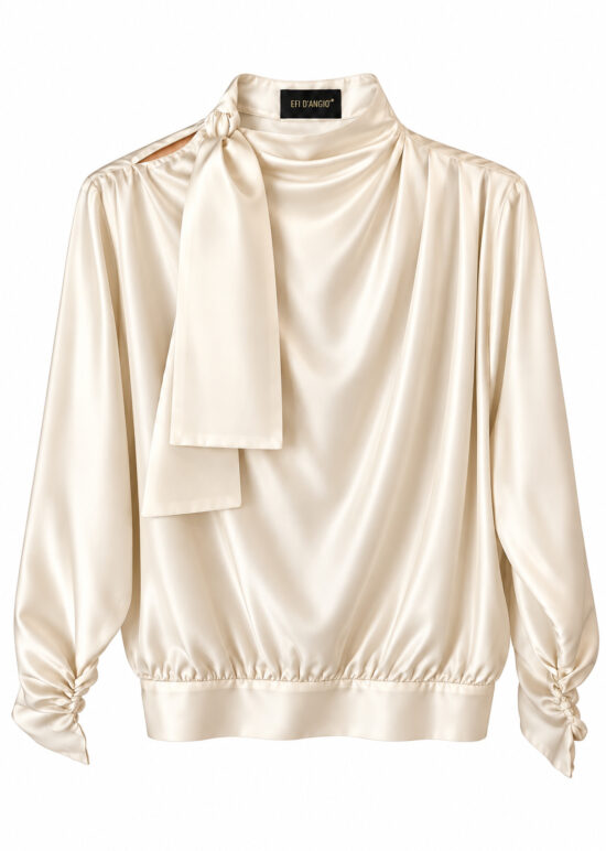Silk bow blouse