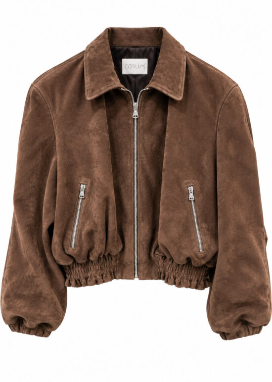 Bomber cropped in Camoscio Cow
